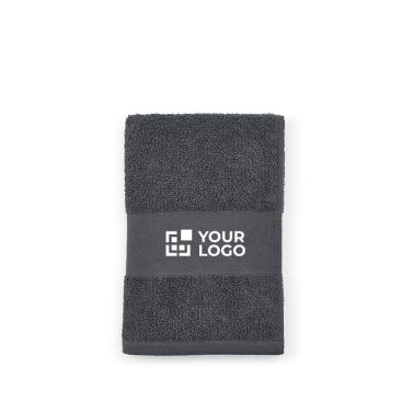 Asciugamano con logo 30 x 50 cm in cotone riciclato 370 g/m²