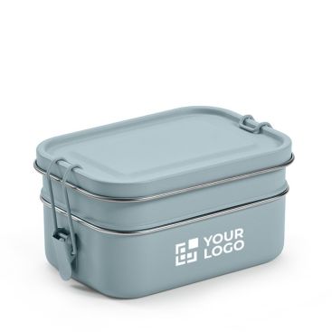 Portapranzo doppio in acciaio inox riciclato con fibbie laterali 1,05l