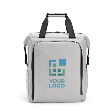 Zaino termico promozionale in rPET con grande tasca frontale da 28l