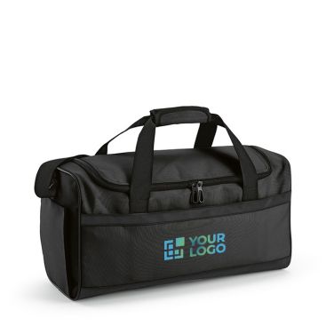 Borsa sportiva personalizzata in rPET 600D con cinghie nere riflettenti