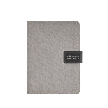 Portadocumenti A5 in rPET 300D con chiusura magnetica e quaderno
