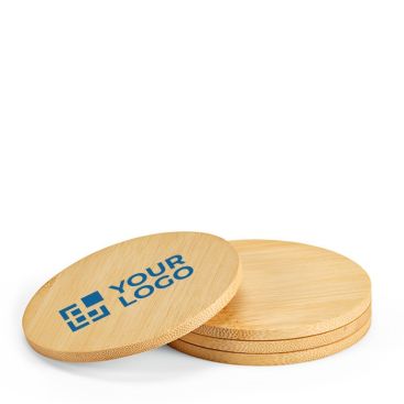Set di 4 sottobicchieri rotondi in bambù di ispirazione zen