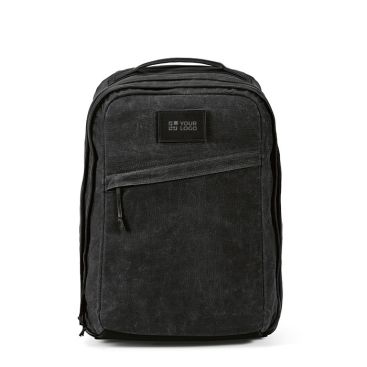 Zaino da 27l con tasca per pc in cotone riciclato cerato da 230g/m²