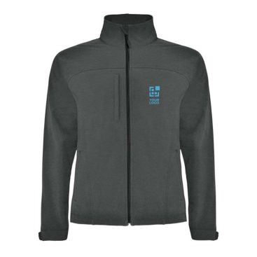 Giacchetto softshell unisex in poliestere a 3 strati vista area di stampa