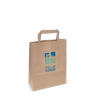 Piccola busta di carta kraft FSC da 70g/m² con manici in carta
