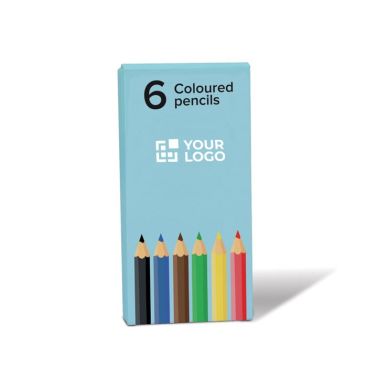 Set di 6 matite colorate in scatola di cartone personalizzabile