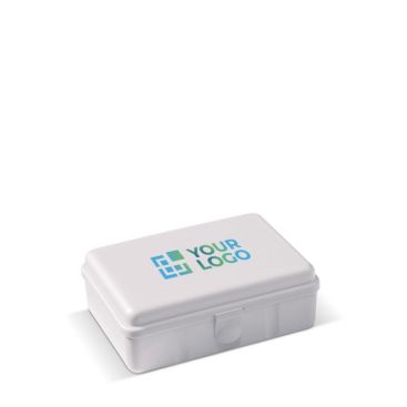 Lunch box rettangolare con chiusura a clip prodotto in EU da 950 ml color bianco