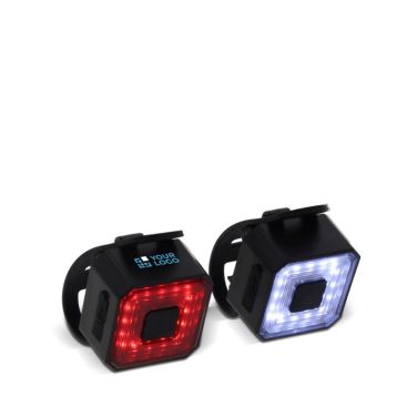 Set di 2 luci fredde quadrate ricaricabili per la bicicletta 15J