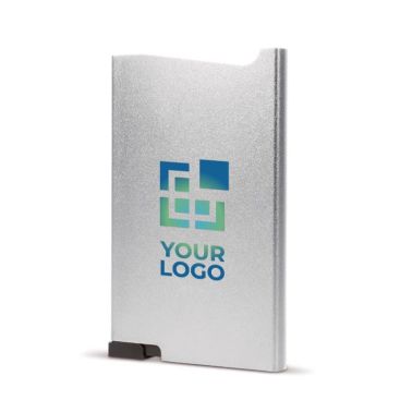 Porta carte in alluminio con spazio per 6 carte e protezione RFID color nero seconda vista