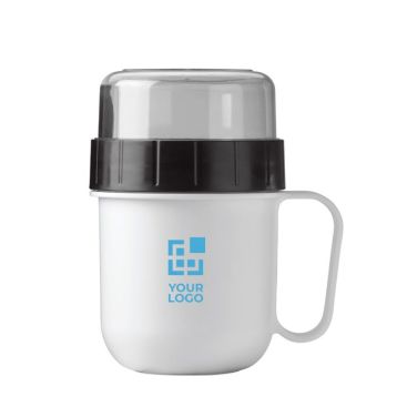 Barattolo porta alimenti a tazza con due scomparti da 520 e 230ml