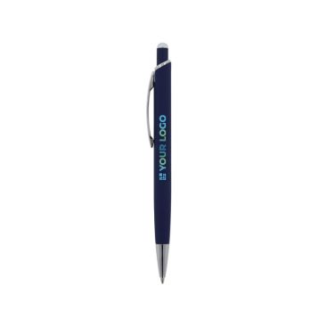 Penna colorata in alluminio con finitura soft-touch e inchiostro blu