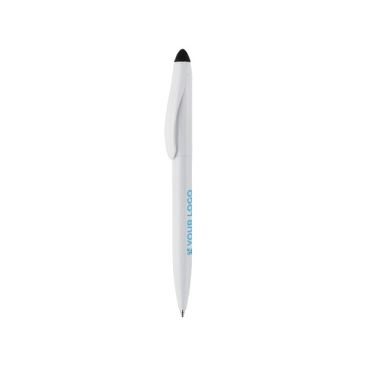 Penna touch in plastica con meccanismo a rotazione e inchiostro blu