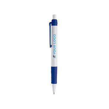 Penna bianca con dettagli colorati e inchiostro blu realizzata in PLA