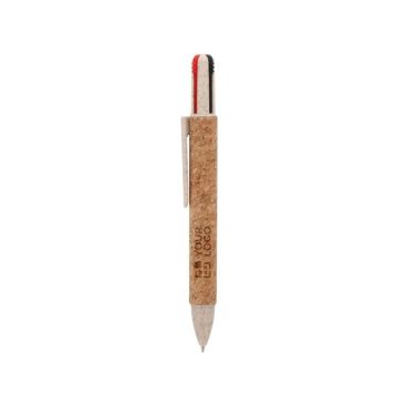 Penna 4 colori personalizzata realizzata in sughero