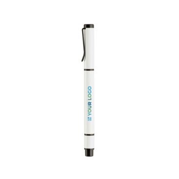 Penna in metallo con inchiostro blu ed evidenziatore giallo