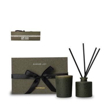 Scatola regalo con candela e diffusore con aroma di zenzero Victorian
