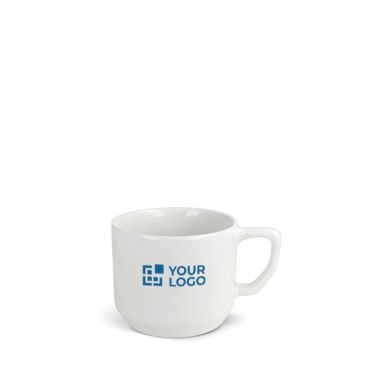 Tazza di porcellana bianca personalizzabile per bar e hotel da 250ml