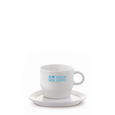 Tazza con piattino triangolare prodotta in Europa da 180ml