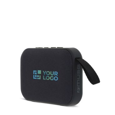 Altoparlante bluetooth nero portatile di forma rettangolare da 5W