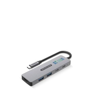 Hub con porte USB-A e USB-C per carica rapida o trasferimento dati