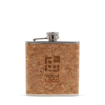 Compatta fiaschetta in acciaio inossidabile e sughero 170ml