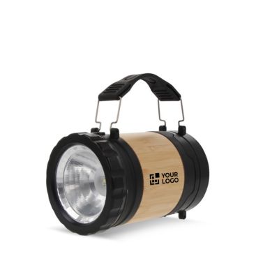 Lanterna e torcia in bambù e ABS con luce a LED