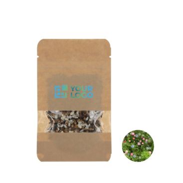 Sacchetto di carta kraft con semi di fiori secchi da piantare