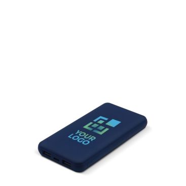 Powerbank con finitura gommata, porta USB-A e porta tipo C da 8000mAh