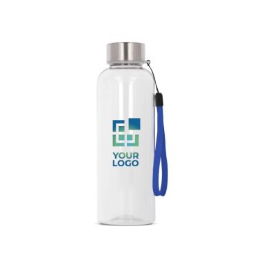 Borraccia in rPET trasparente con laccetto colorato 500ml