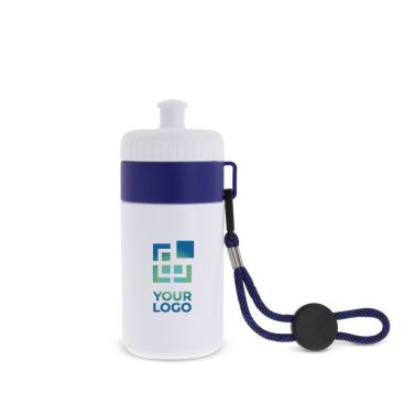Borraccia bianca BPA free con cordino e dettaglio colorato 500ml