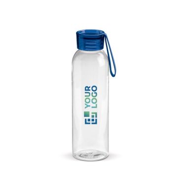 Borraccia in tritan trasparente con tappo e laccetto colorato 600ml