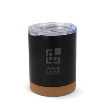Bicchiere da viaggio in acciaio e ceramica con base in sughero 350ml