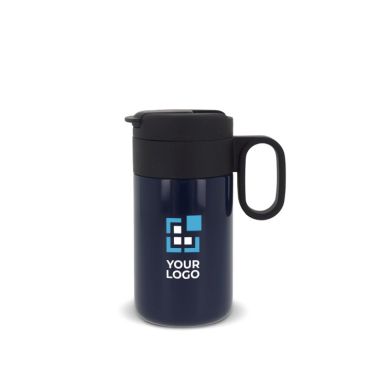 Borraccia in acciaio inox con tappo incernierato nero con manico 250ml