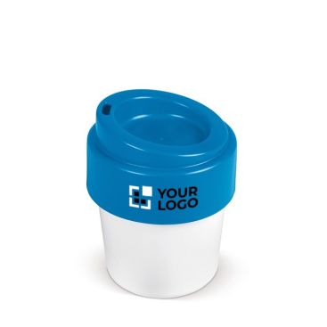 Tazza da asporto con tappo colorato in bioplastica riciclabile 240ml