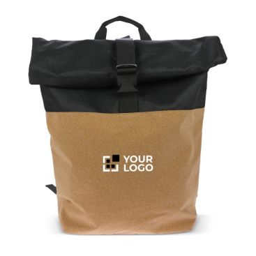 Zaino roll-top in rPET e sughero con scomparto per pc e tablet da 15''