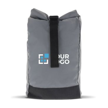 Zaino roll-top di poliestere riflettente con fibbia nera 17l