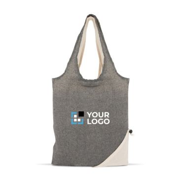 Borsa bicolore di cotone riciclato OEKO-TEX pieghevole da 140 g/m²