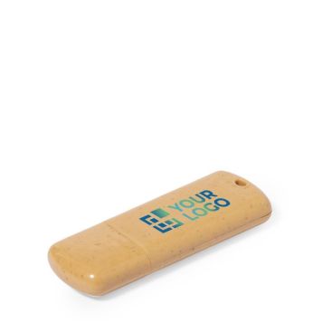 Memoria USB realizzata con canna di grano con logo a colori