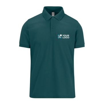 Polo aziendale unisex a maniche corte in cotone piqué da210 g/m² B&C color verde scuro