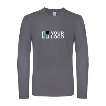 Maglietta da uomo a maniche lunghe in 100% cotone da 145g/m² B&C color grigio scuro