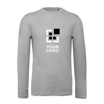 Maglia da uomo a maniche lunghe in cotone organico da 140 g/m² B&C color grigio jeansato