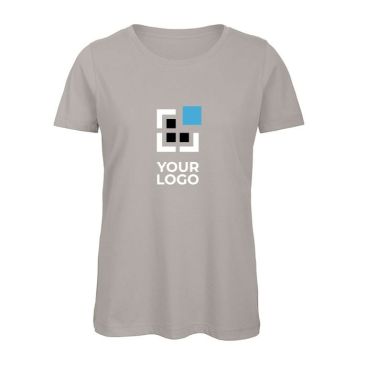 T-shirt da donna in cotone organico pettinato ring-spun 140 g/m² B&C color grigio chiaro