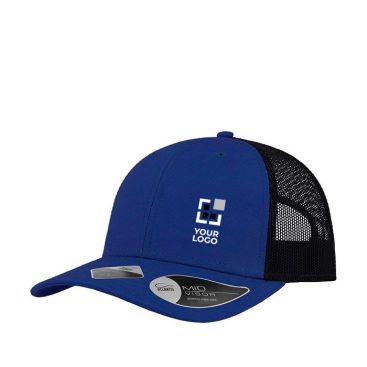 Cappellino trucker con 6 pannelli in tela di cotone riciclato 250 g/m²