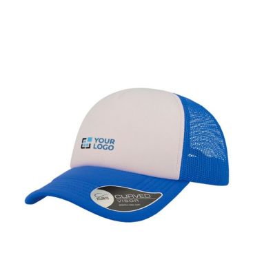 Cappello trucker bicolore con visiera imbottita in poliestere 80 g/m²