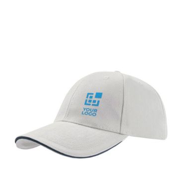 Cappello morbido in cotone twill di cotone spazzolato pesante 250 g/m² color bianco