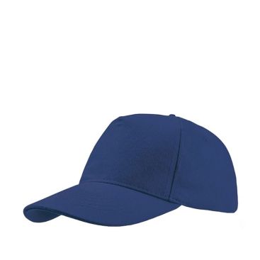 Cappellino in twill di cotone spazzolato con fibbia regolabile color blu reale