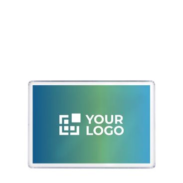 Calamita rettangolare personalizzabile con carta su un lato 90x60 mm