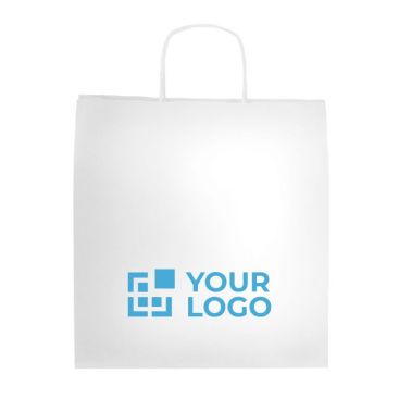 Busta personalizzata per la spesa in carta kraft da 100 g/m² color bianco