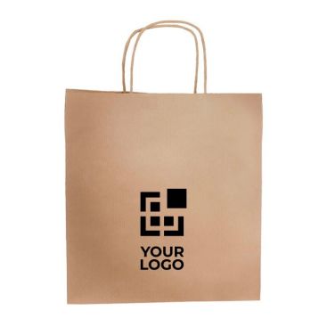 Busta per la spesa personalizzata con soffietto in carta kraft 100g/m² color naturale