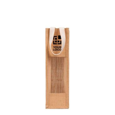 Busta in juta con finitura laminata per bottiglie di vino da 750 ml